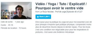 Vidéo / Yoga / Tuto / Explicatif / Pourquoi avoir le ventre vide
